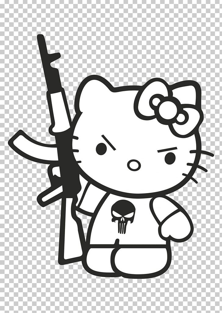Hello Kitty Sticker Decal Firearm AK-47 PNG, Clipart, Ak47, Angle, Art, Artwork, Black Free PNG Download