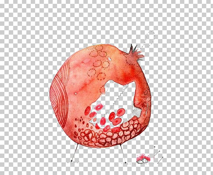 Pomegranate Watercolor Painting PNG, Clipart, Cartoon Pomegranate, Circle, Creative, Creative Illustration, Food Free PNG Download