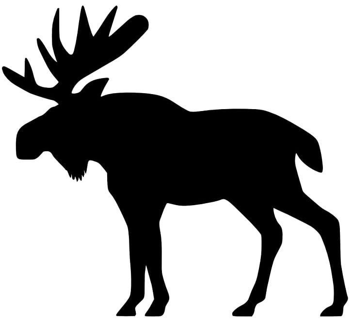 Moose Deer Black And White PNG, Clipart, Antler, Black And White, Cartoon, Cattle Like Mammal, Deer Free PNG Download