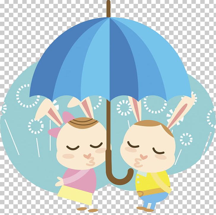 Kiss Leporids PNG, Clipart, Animal, Blue, Blue Umbrella, Bulletin Board System, Cartoon Free PNG Download