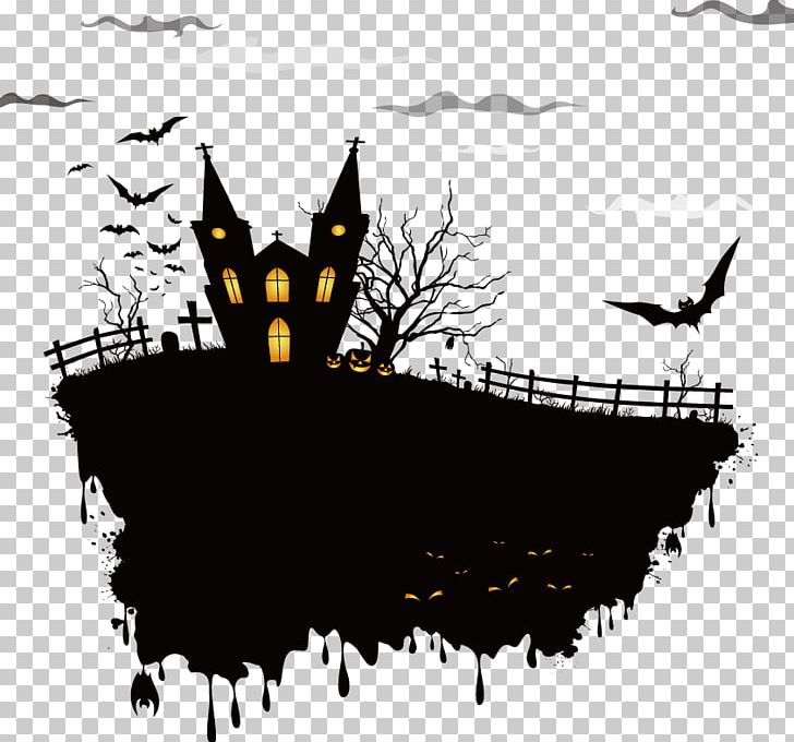 Halloween Wall Decal Party Mural PNG, Clipart, Bat, Black And White, Brand, Computer Wallpaper, Decal Free PNG Download