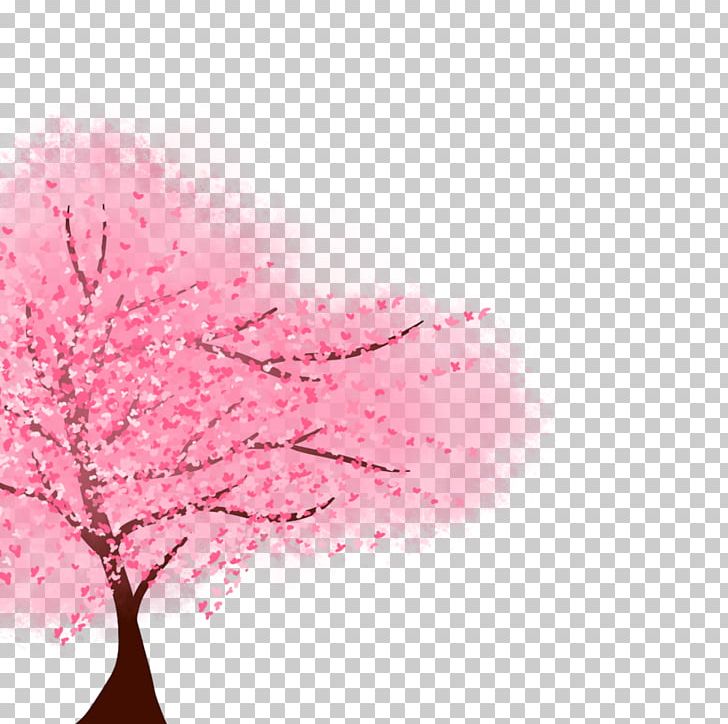 Premium Photo | A drawing of a pink cherry tree