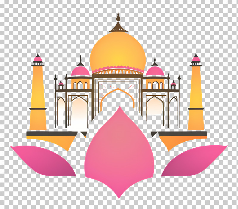 Taj Mahal - Taj Mahal With Lotus Illustration PNG