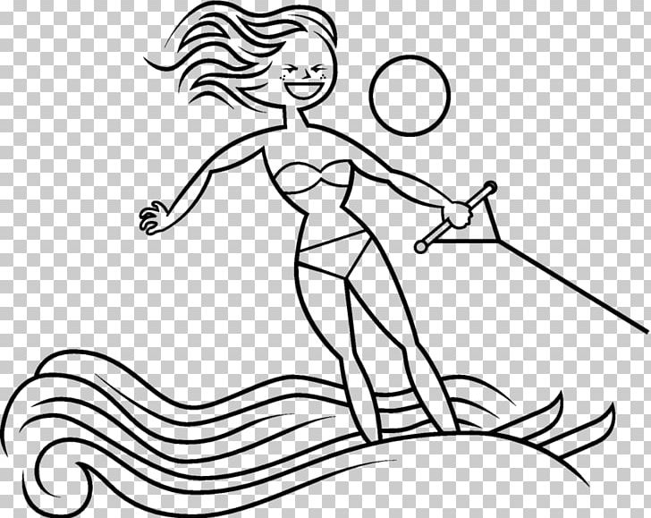 Water Skiing Sport Drawing PNG, Clipart, Arm, Art, Artwork, Black, Black And White Free PNG Download