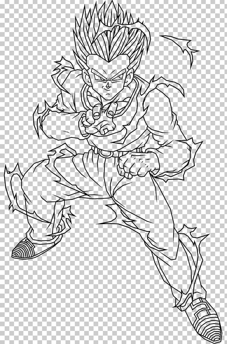 Trunks Gohan Goku Gotenks Piccolo PNG, Clipart, Angle, Arm, Artwork, Black, Black And White Free PNG Download
