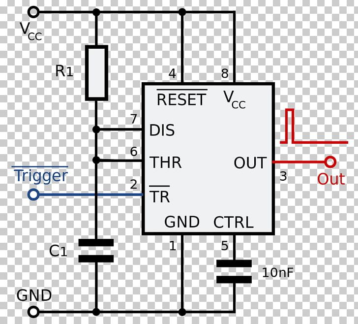 555 Timer IC Astable Multivibrator Integrated Circuits & Chips Electronic Circuit PNG, Clipart, 555 Timer Ic, Angle, Area, Circuit Component, Datasheet Free PNG Download