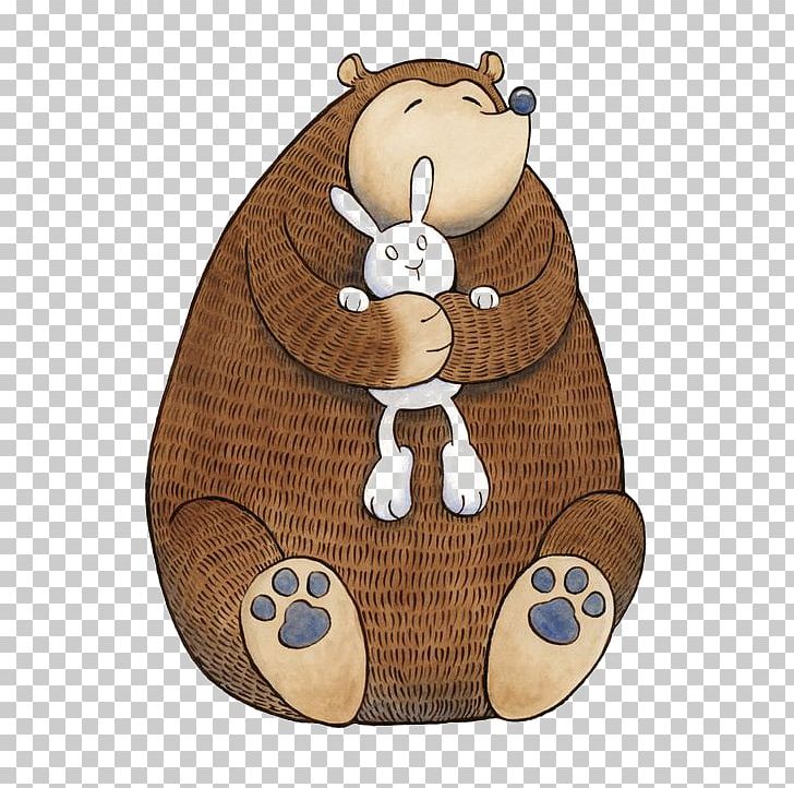 Bear Rosy-faced Lovebird Rabbit Printing Illustration PNG, Clipart, Animal, Animals, Bear, Bear Hug, Bears Free PNG Download