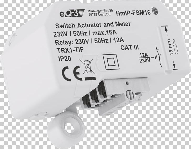 Homematic IP Actuator HmIP-FSM Home Automation Kits Internet Protocol IP Address PNG, Clipart, Ac Power Plugs And Sockets, Actuator, Circuit Component, Comfort, Communication Protocol Free PNG Download