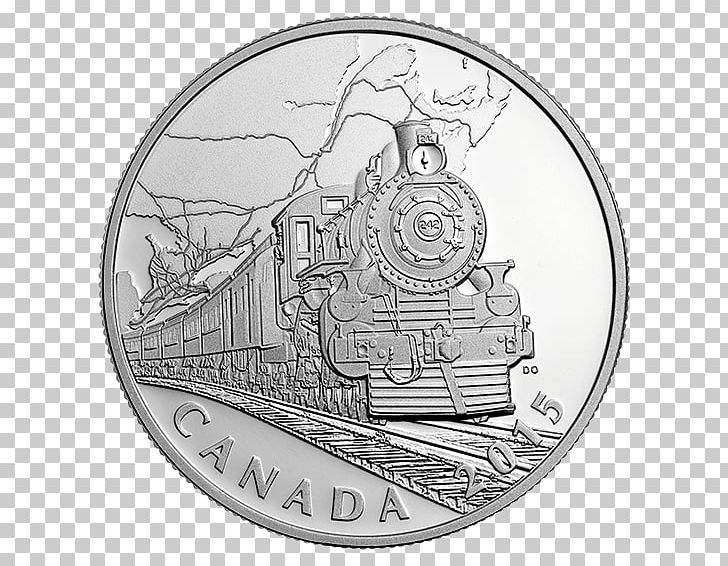 Silver Coin Rail Transport Train Canada PNG, Clipart, Black And White, Canada, Canadian, Canadian Pacific Railway, Coin Free PNG Download
