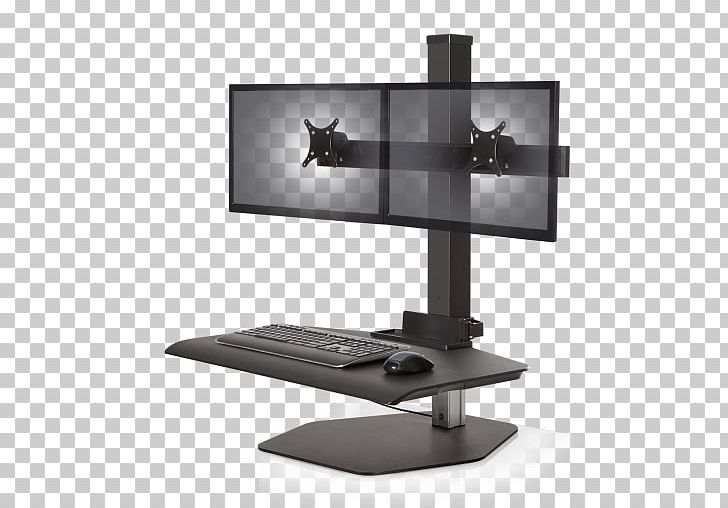 Sit-stand Desk Laptop Standing Desk Multi-monitor PNG, Clipart, Angle, Computer Monitor, Computer Monitor Accessory, Desk, Electronics Free PNG Download