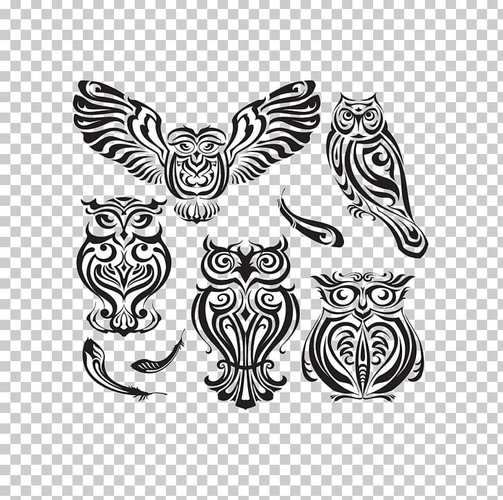 Owl Graphic Design Illustration PNG, Clipart, Animal, Animals, Bird, Bird Of Prey, Black Free PNG Download
