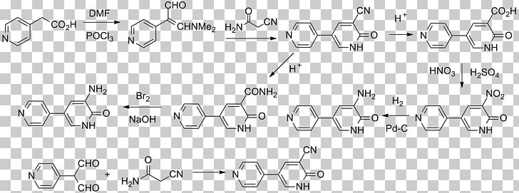 Amrinone Milrinone Heart Failure Diuretic United States Pharmacopeia PNG, Clipart, Amrinone, Angle, Area, Black And White, Car Free PNG Download