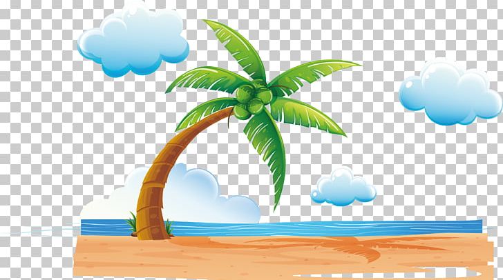 Euclidean Beach Coconut Illustration PNG, Clipart, Blue Sky And White Clouds, Coconut Palm Tree, Coconut Tree, Computer Icons, Computer Wallpaper Free PNG Download
