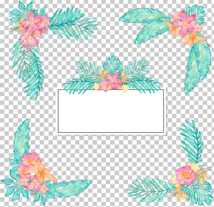 Romantic Watercolor Plant Title Box PNG, Clipart, Clip Art, Design, Feather, Flower, Flower Arranging Free PNG Download
