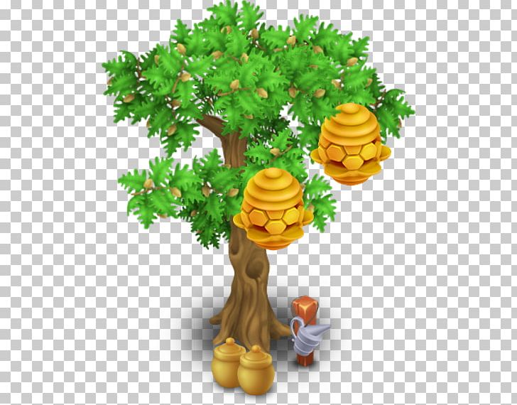 Beehive Tree Hay Day Honey Bee PNG, Clipart, Bee, Beehive, Branch, Flowerpot, Food Free PNG Download