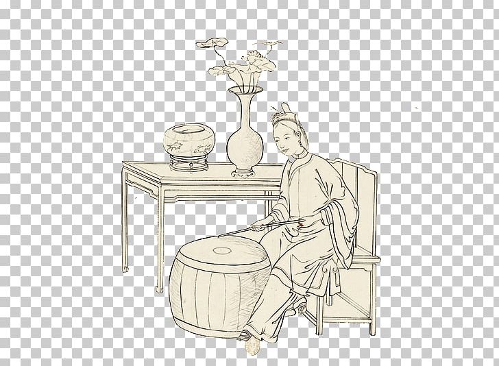 Painting Illustration PNG, Clipart, Ancient, Art, Artwork, Black And White, Chair Free PNG Download