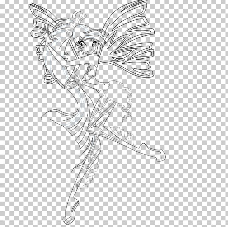 Bloom Stella Flora Tecna Musa PNG, Clipart, Angel, Anime, Arm, Artwork, Black And White Free PNG Download