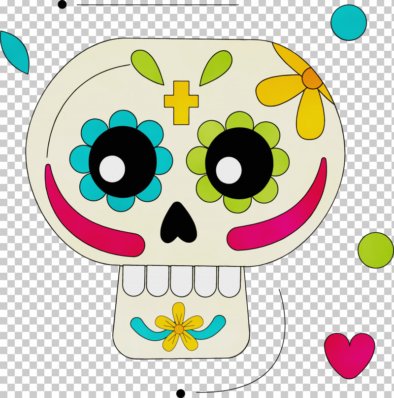 Yellow Smiley Flower Line Area PNG, Clipart, Area, Calavera, Flower, La Calavera Catrina, Line Free PNG Download