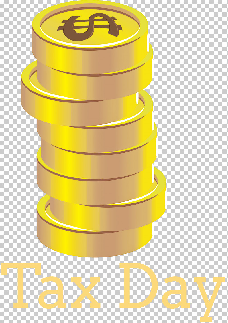 Tax Day PNG, Clipart, Brass, Cylinder, Metal, Tax Day, Yellow Free PNG Download