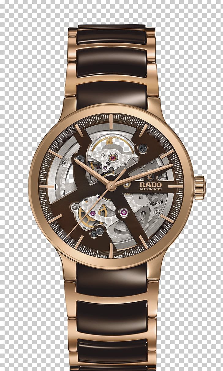 Rado Centrix Automatic Open Heart Watch PNG, Clipart, Accessories, Automatic Watch, Bracelet, Brand, Brown Free PNG Download