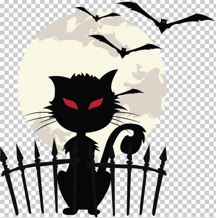 Cat Drawing Moon PNG, Clipart, Animals, Bat, Black, Black Cat, Carnivoran Free PNG Download