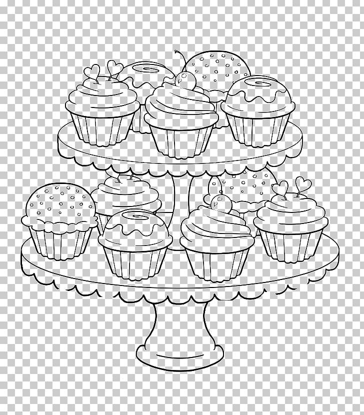 Cupcake Muffin Frosting & Icing Coloring Book PNG, Clipart, Adult, Artwork, Biscuits, Black And White, Book Free PNG Download