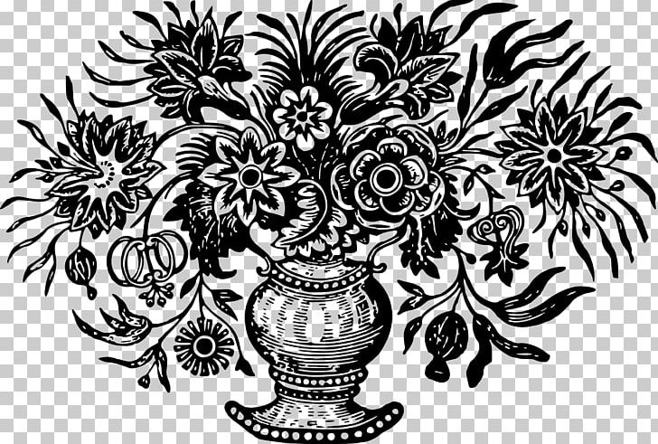 Black & White Drawing Vase PNG, Clipart, Art, Black And White, Black White, Drawing, Flora Free PNG Download