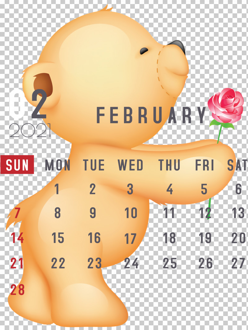 February 2021 Printable Calendar February Calendar 2021 Calendar PNG, Clipart, 2021 Calendar, Bears, Cartoon, Cartoon Network, Cuteness Free PNG Download