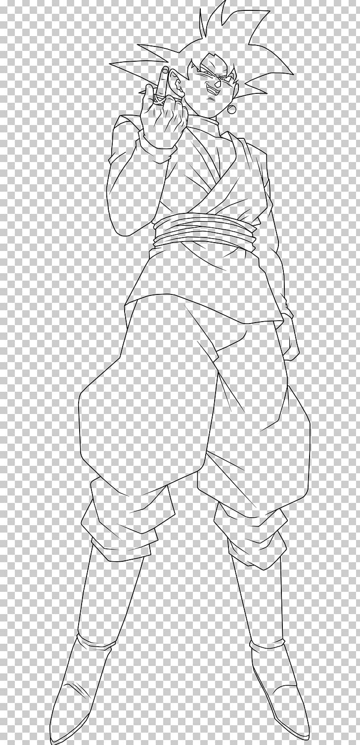 Line Art Goku Black Trunks Drawing PNG, Clipart, Angle, Area, Arm, Artwork, Black And White Free PNG Download