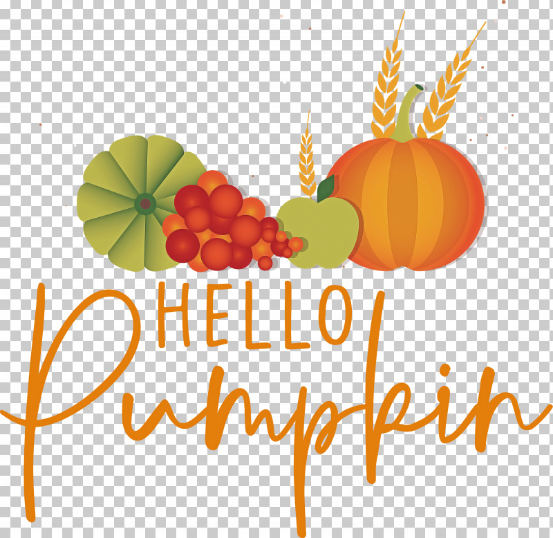 HELLO PUMPKIN Autumn Harvest PNG, Clipart, Autumn, Fruit, Greeting, Greeting Card, Harvest Free PNG Download