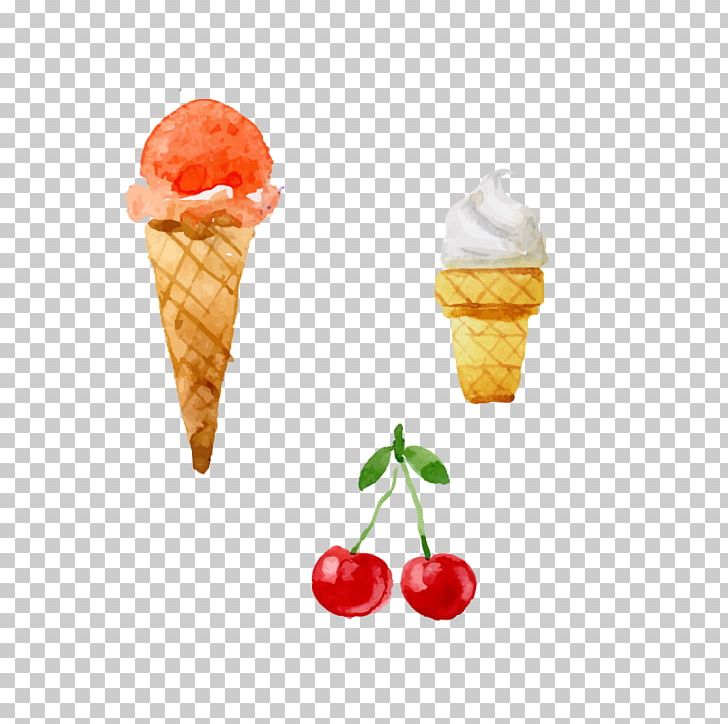 Ice Cream Gelato Watercolor Painting Summer PNG, Clipart, Cherry, Cherry Blossom, Cherry Blossoms, Cherry Ice Cream, Cream Free PNG Download