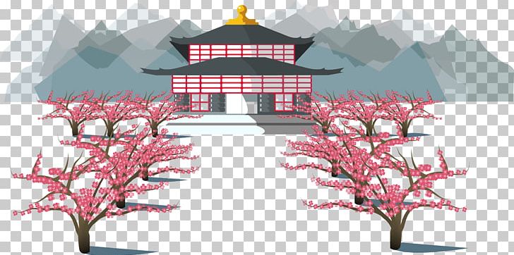 Japanese Architecture Around PNG, Clipart, Architecture, Architecture Vector, Branch, Cherry, Download Free PNG Download