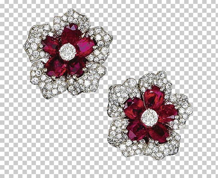 Earring Jewellery Diamond Ruby Gemstone PNG, Clipart, Bitxi, Brooch, Colored Gold, Diamond, Earring Free PNG Download