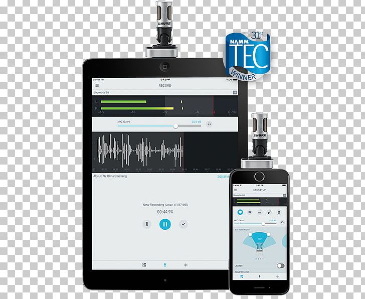 Microphone Shure MV88 Digital Audio Shure MVL PNG, Clipart, Brand, Digital Audio, Electronics, Electronics Accessory, Iphone Free PNG Download