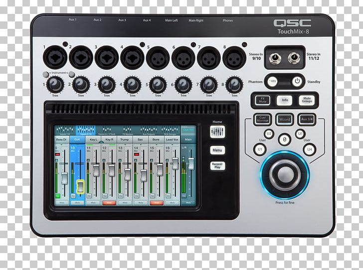 Microphone QSC TouchMix-8 Audio Mixers QSC Audio Products QSC TouchMix-16 PNG, Clipart, Audio, Audio Equipment, Electronic Device, Electronics, Media Player Free PNG Download