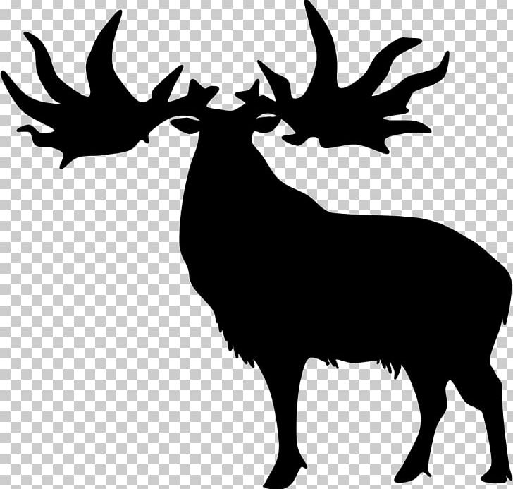 Reindeer Elk Silhouette Antler PNG, Clipart, Animal, Animals, Antler, Black And White, Deer Free PNG Download