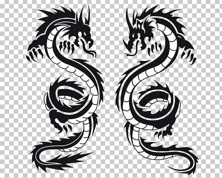 Dragon Tattoo PNG, Clipart, Art, Artistic, Black And White, Chinese Dragon, Design Free PNG Download