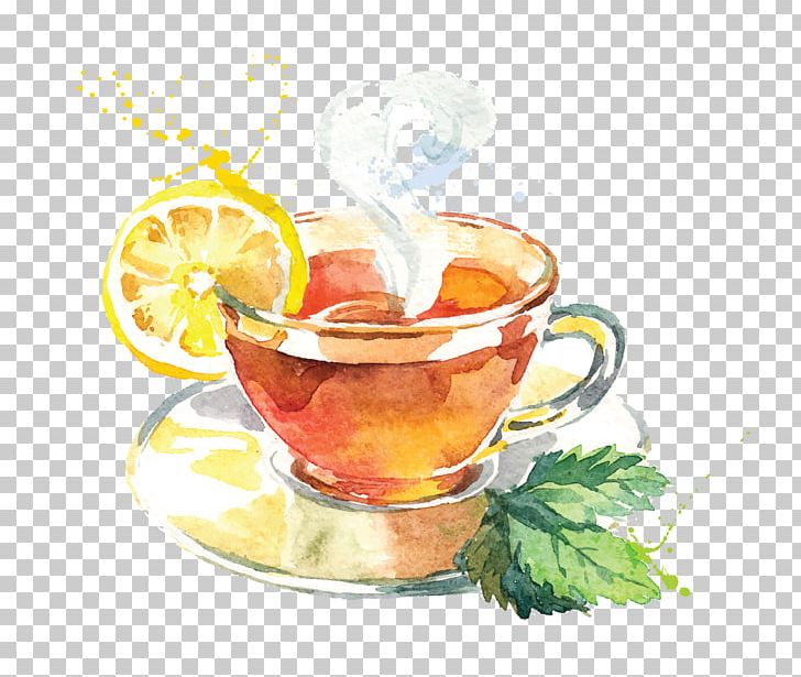 Green Tea Flowering Tea Watercolor Painting PNG, Clipart, Black Tea, Cocktail, Cocktail Garnish, Cup, Drawing Free PNG Download
