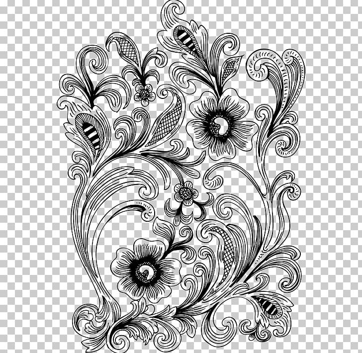 Drawing Floral Design Pattern PNG, Clipart, Art, Black And White, Circle, Color, Drawing Free PNG Download