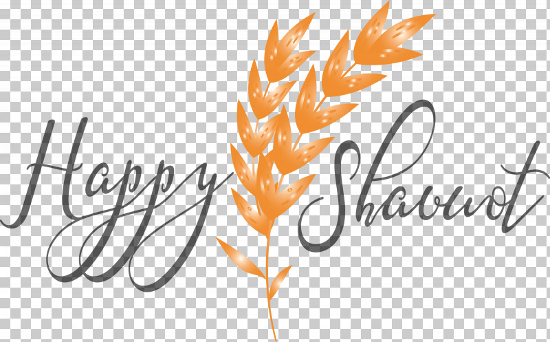 Happy Shavuot Shavuot Shovuos PNG, Clipart, Calligraphy, Happy Shavuot, Leaf, Logo, Orange Free PNG Download