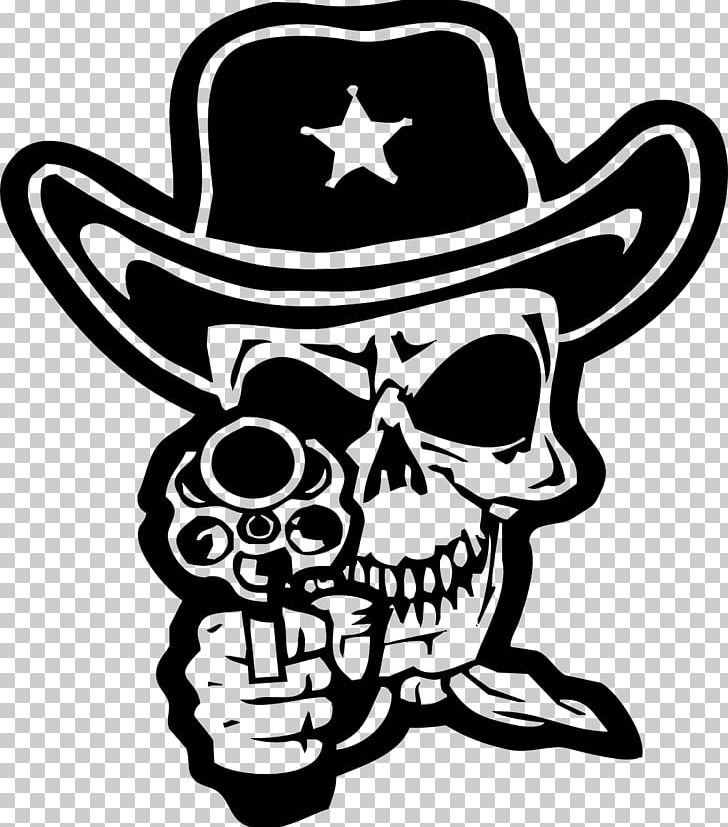 Cowboy Human Skull Symbolism Bandana PNG, Clipart, Artwork, Bandana, Black And White, Bone, Clip Art Free PNG Download