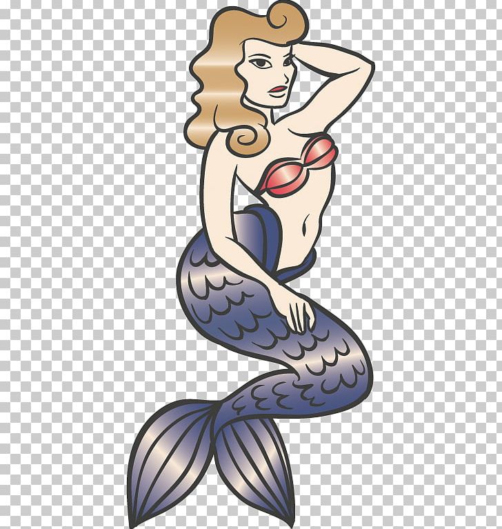 Sticker Old School (tattoo) Mermaid Drawing PNG, Clipart, Arm, Art, Cartoon, Decal, Drawing Free PNG Download