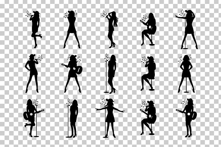 Silhouette Music Singing PNG, Clipart, Arm, Art, Black And White, Cartoon, Computer Icons Free PNG Download