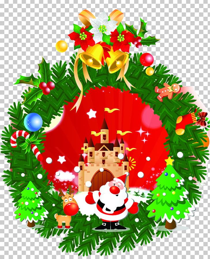 Christmas Tree Santa Claus Christmas Ornament Garland PNG, Clipart, Christmas, Christmas Decoration, Christmas Decorations, Christmas Frame, Christmas Lights Free PNG Download