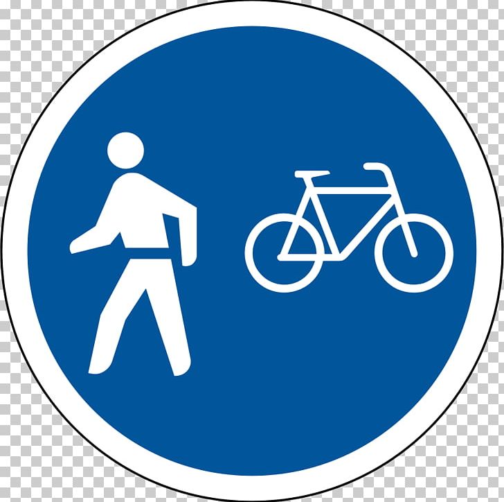 Traffic Sign Cycling Bicycle Pedestrian Road PNG, Clipart, Area, Bicycle, Bicycle Safety, Blue, Brand Free PNG Download