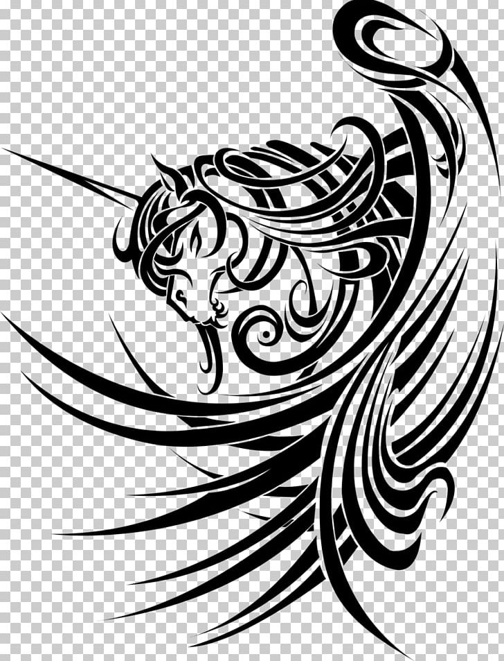 Tattoo Unicorn Horse Pegasus Tribe PNG, Clipart, Art, Artwork, Beak, Bird, Black Free PNG Download