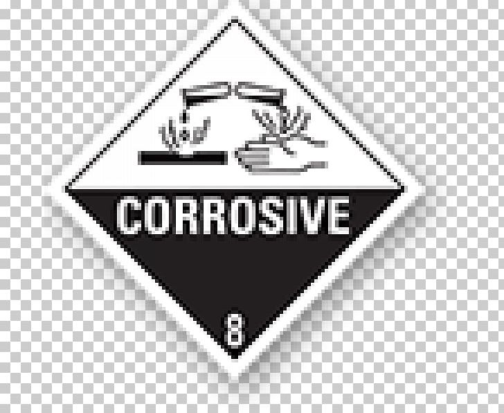 HAZMAT Class 8 Corrosive Substances Dangerous Goods Label Sticker PNG, Clipart, Area, Brand, Chemical Substance, Corrosion, Corrosive Substance Free PNG Download