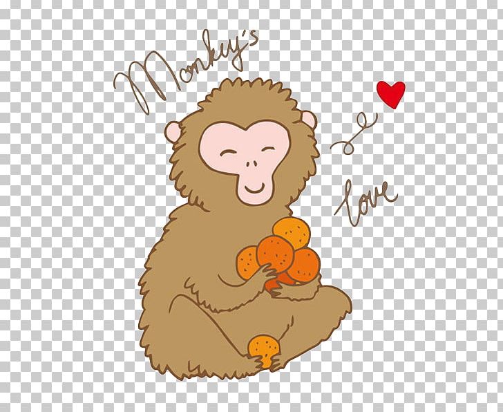Monkey Cartoon Illustration PNG, Clipart, Animal, Animals, Apple Fruit, Art, Carnivoran Free PNG Download