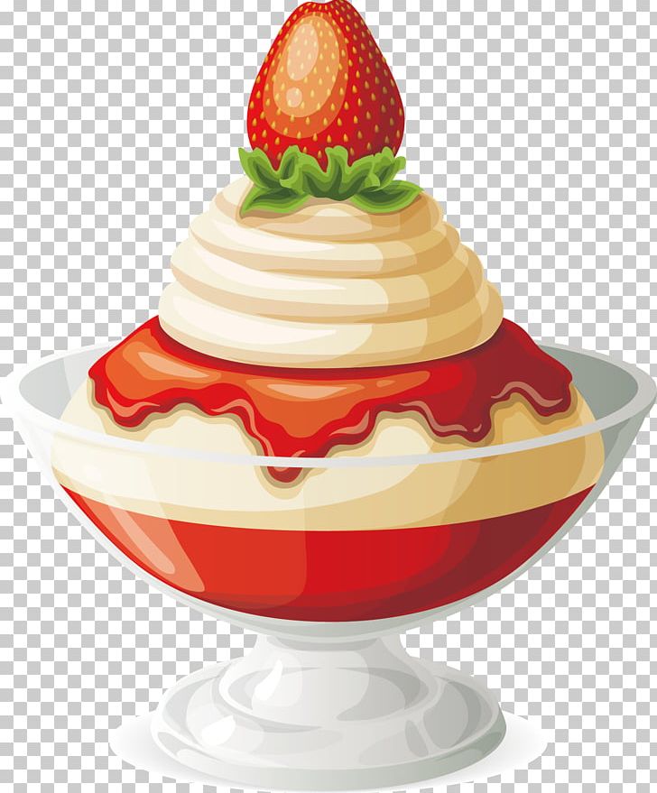 Strawberry Ice Cream Sundae Ice Cream Cone PNG, Clipart, Cartoon, Cream, Cream Vector, Food, Frozen Dessert Free PNG Download
