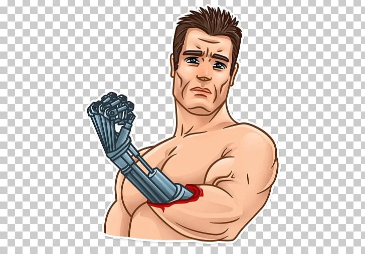 Arnold Schwarzenegger The Terminator Telegram Sticker YouTube PNG, Clipart, Abdomen, Aggression, Arm, Arnold Schwarzenegger, Barechestedness Free PNG Download